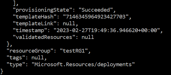 Results of ARM deployment templates testing with Azure CLI