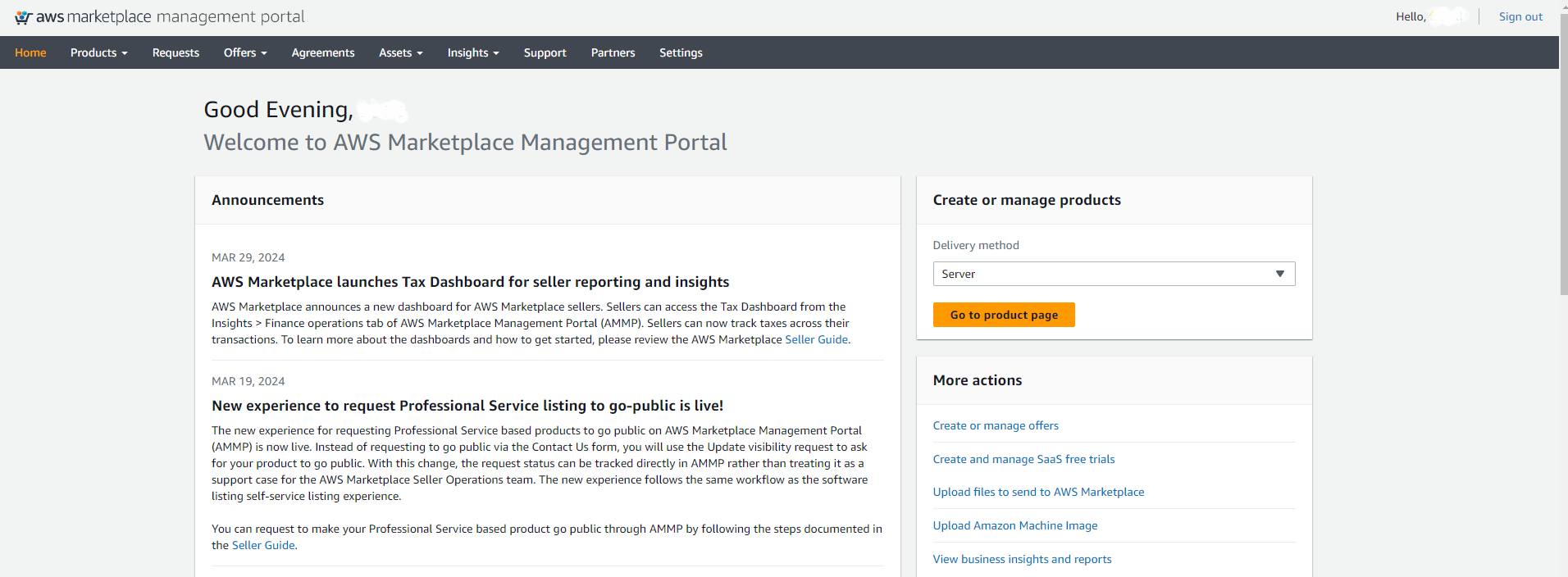 Submitting a product registration request to AWS Marketplace Portal