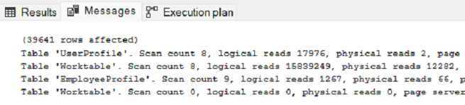 Logical reads of the JOIN expression