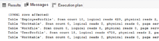 Logical reads of the query without JOIN