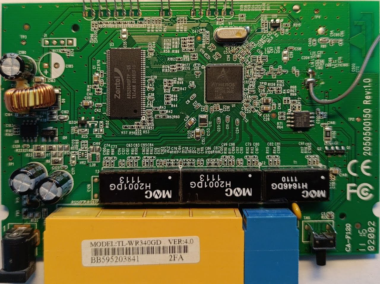 Board of a TP-LINK TL-WR340GD router