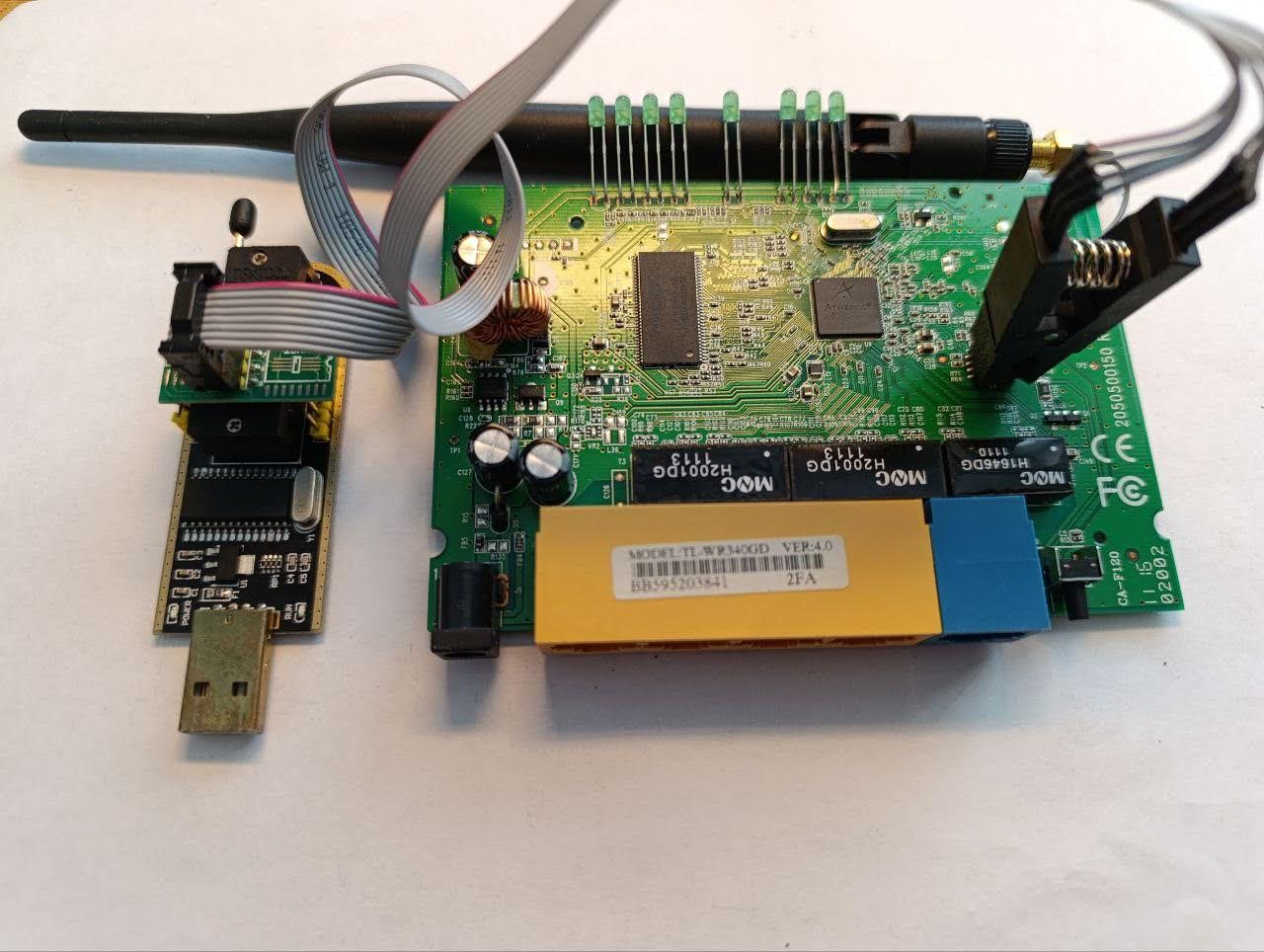 Connecting a device programmer to the chip