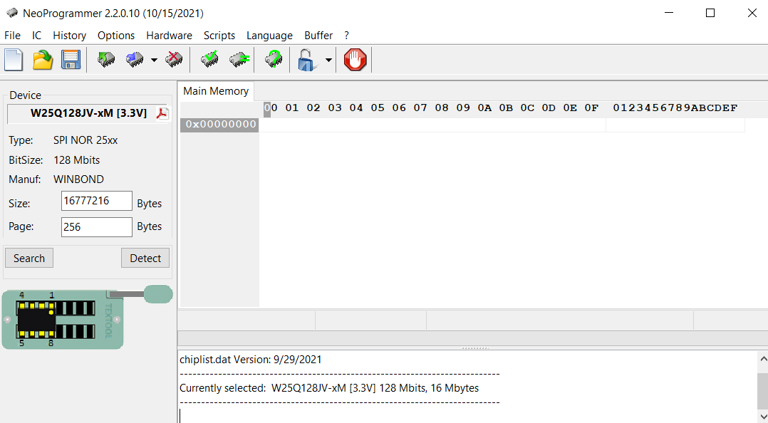 Accessing control software for the device programmer